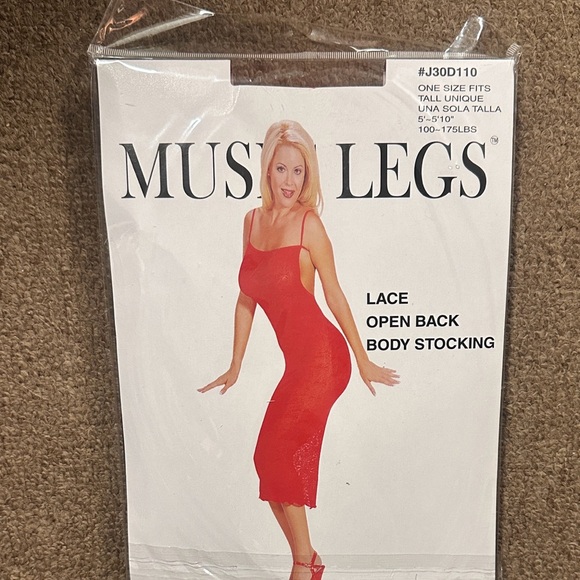 Music Legs Red Lace Body Stocking - Picture 6 of 10
